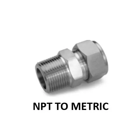 Hosco 316 Stainless Steel Compression & Instrumentation Fittings, Male Connector, NPT To Metric Compression (Various Size Options)