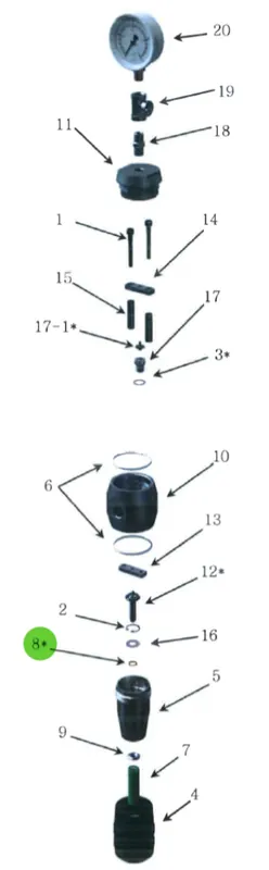U-Type Packing, PTFE; High-Pressure Fluid Regulator