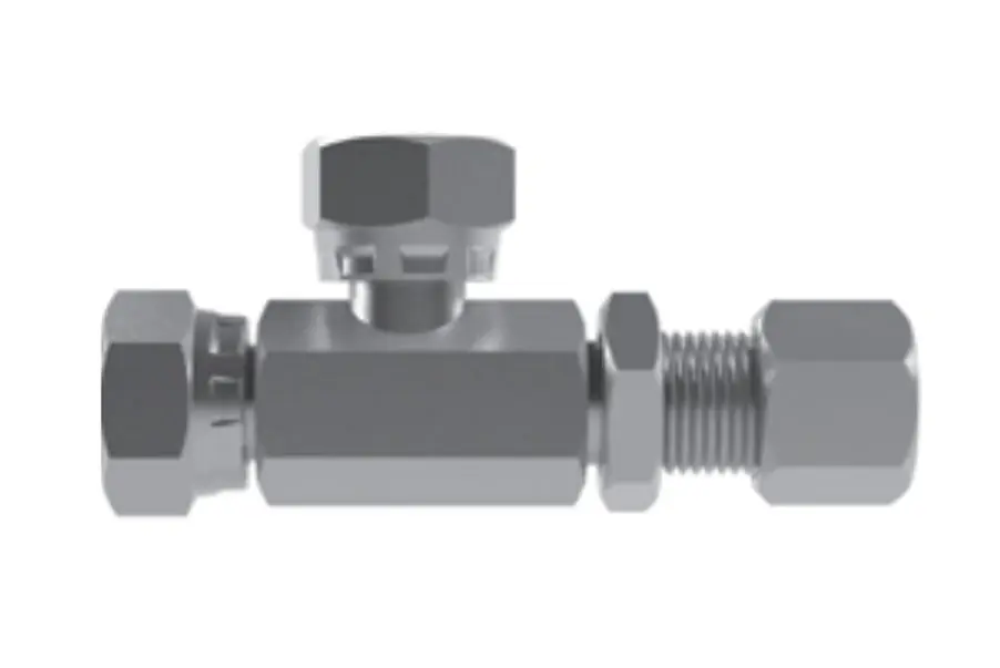 Hosco SST Stainless Steel Fittings and Adaptors, SST Tees, Female Straight X Bulkhead Tube Fitting X Female Straight