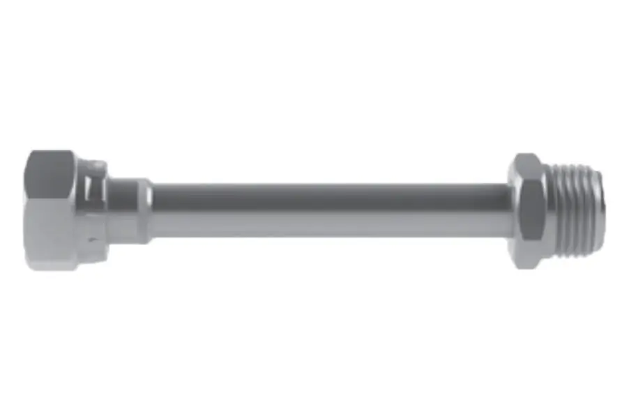 Hosco SST Stainless Steel Fittings and Adaptors, SST Tube Assemblies, Male Straight x Female Straight x 3-3/4” long