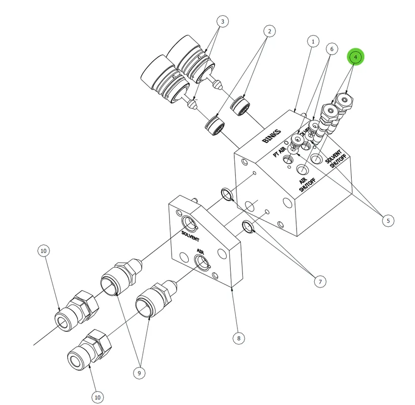 Ransburg A12727-00 Shut-Off Valve Assembly