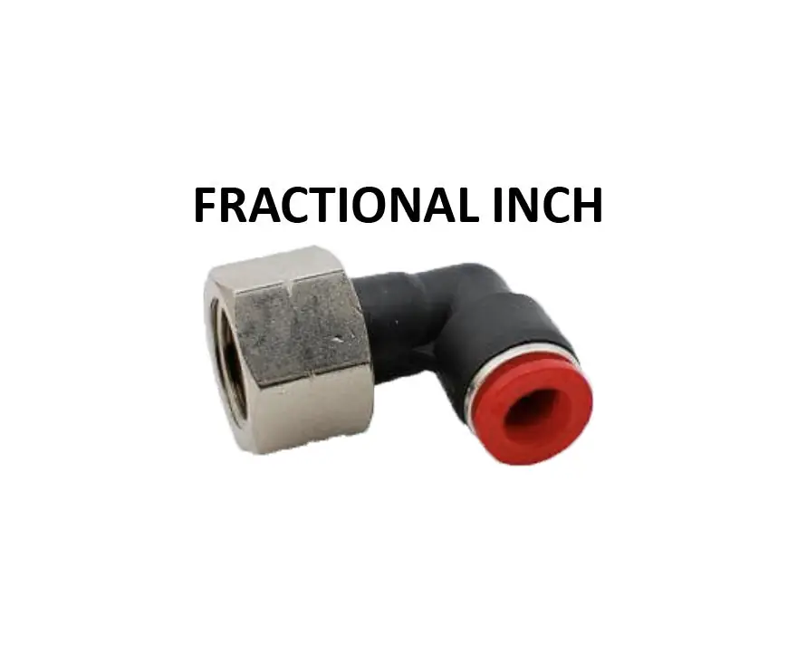 Hosco Push to Connect Fittings, Fractional Inch, Female Elbow (Various Size Options)