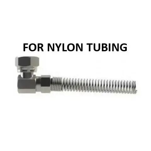 Hosco Hose and Tubing Connectors, Spring Guard Elbow, For Nylon Tubing (Various Size Options)