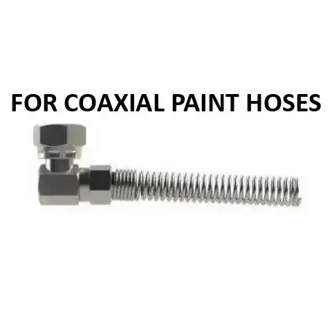 Hosco Hose and Tubing Connectors, Spring Guard Elbow, For Coaxial Paint Hose (Various Size Options)