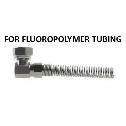 Hosco Hose and Tubing Connectors, Spring Guard Elbow, For Fluoropolymer Tubing (Various Size Options)