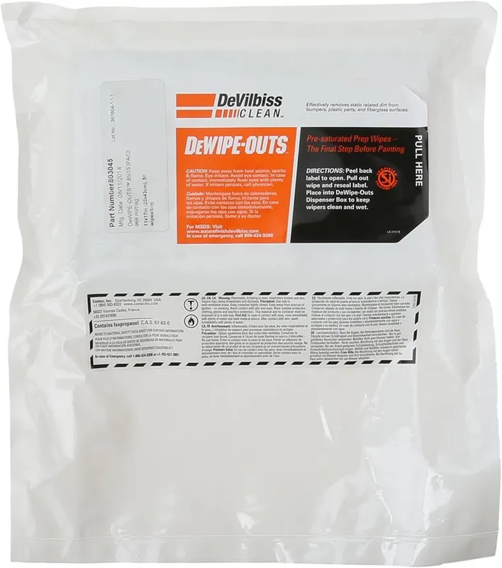 DeVilbiss DeWipe-Outs™ Pre-Saturated Prep Wipe