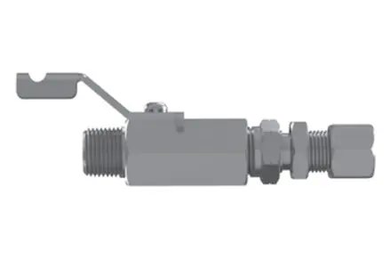 Hosco SSBV Series Ball Valve, Common Configurations, Male Tapered x Bulkhead Tube Fitting (Various Size Options)