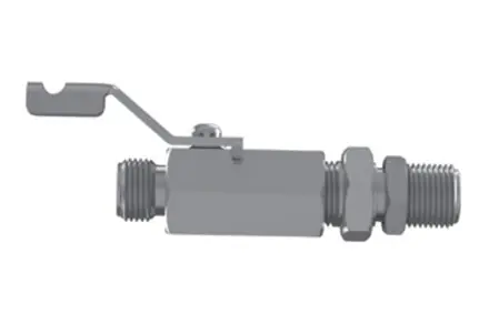 Hosco SSBV Series Ball Valve, Common Configurations, Pipe Thread x 3/8" Reverse Bulkhead (Various Size Options)