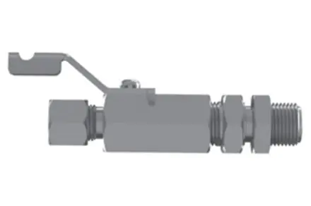 Hosco SSBV Series Ball Valve, Common Configurations, Tube Fitting X 3/8” Reverse Bulkhead (Various Size Options)