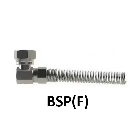 Hosco Hose and Tubing Connectors, Spring Guard Elbow, BSP(F) (Various Size Options)