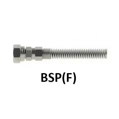 Hosco Hose and Tubing Connectors, Spring Guard Straight, BSP(F) (Various Size Options)