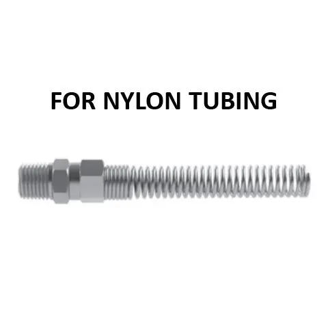 Hosco Hose and Tubing Connectors, Spring Guard Tapered Straight, For Nylon Tubing (Various Size Options)