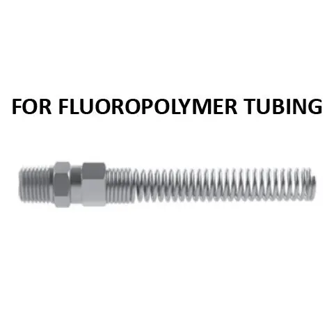 Hosco Hose and Tubing Connectors, Spring Guard Tapered Straight, For Fluoropolymer Tubing (Various Size Options)