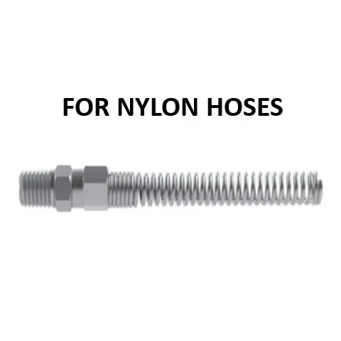 Hosco Hose and Tubing Connectors, Spring Guard Tapered Straight, For Nylon Hoses (Various Size Options)