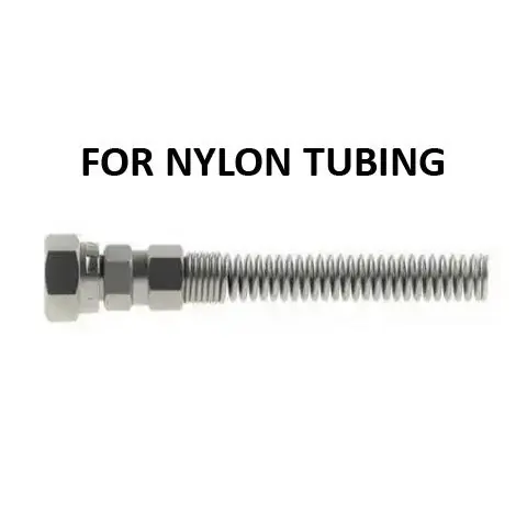 Hosco Hose and Tubing Connectors, Spring Guard Straight, For Nylon Tubing (Various Size Options)
