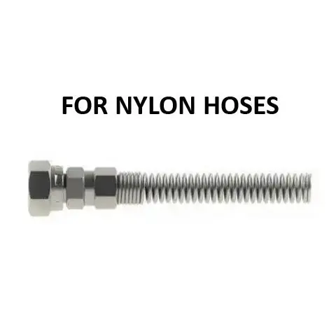 Hosco Hose and Tubing Connectors, Spring Guard Straight, For Nylon Hoses (Various Size Options)
