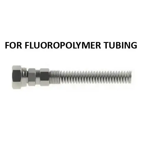 Hosco Hose and Tubing Connectors, Spring Guard Straight, For Fluoropolymer Tubing (Various Size Options)