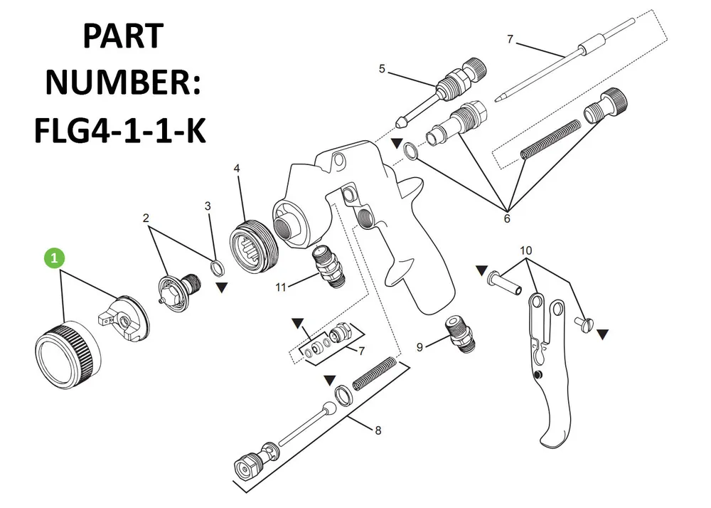 DeVilbiss FinishLine FLG-4, Air Cap 1 Kit, FLG4-1-1-K