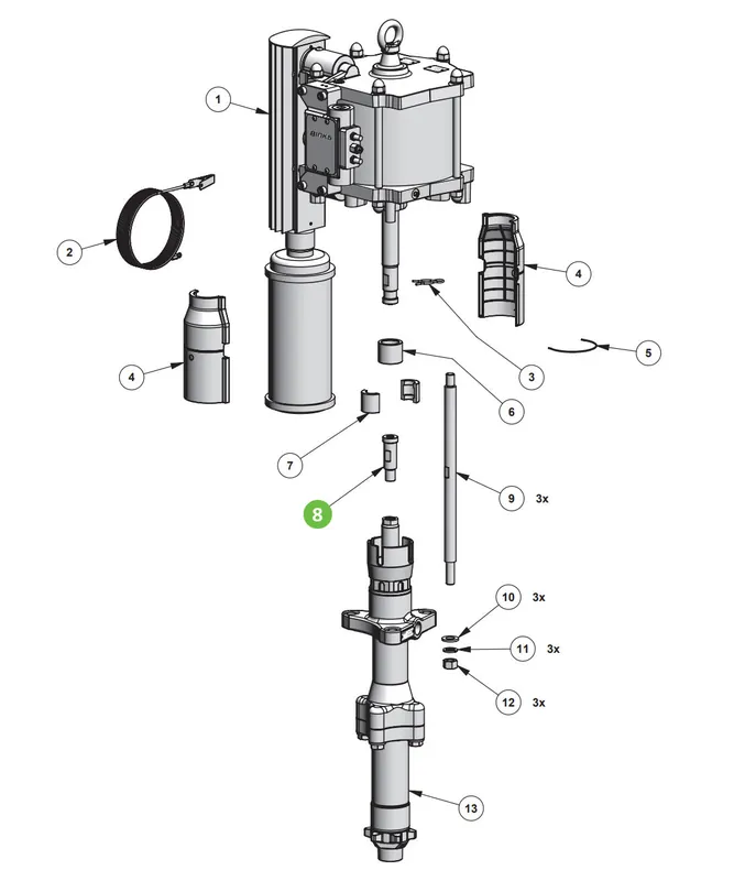 Binks 0115-010447 Pump Rod QD Adapter