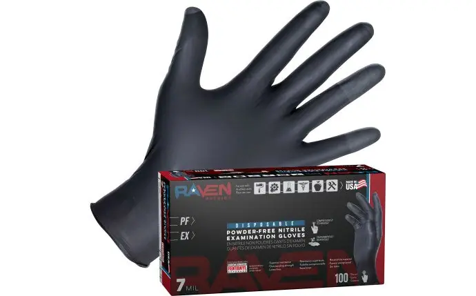 SAS Safety Corp. Raven® Patriot Powder-Free Exam Grade Nitrile Disposable Gloves - 7 Mil