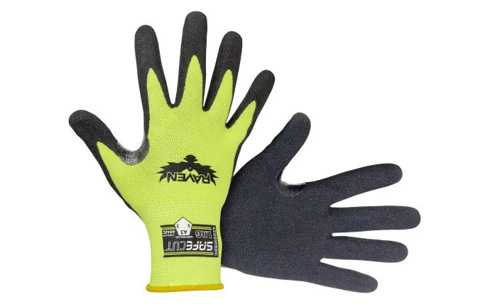 SAS Safety Corp. Raven® Safecut™ A3 Sandy Nitrile Hi-Viz Glove
