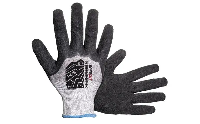 SAS Safety Corp. SafeCut™ Hypodermic Puncture Resistant and Cut Resistant Gloves, Crinkle Latex Coated