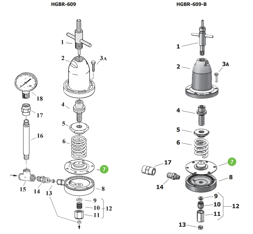 DeVilbiss HGBR-422 Fluid diaphragm assy. for HGBR