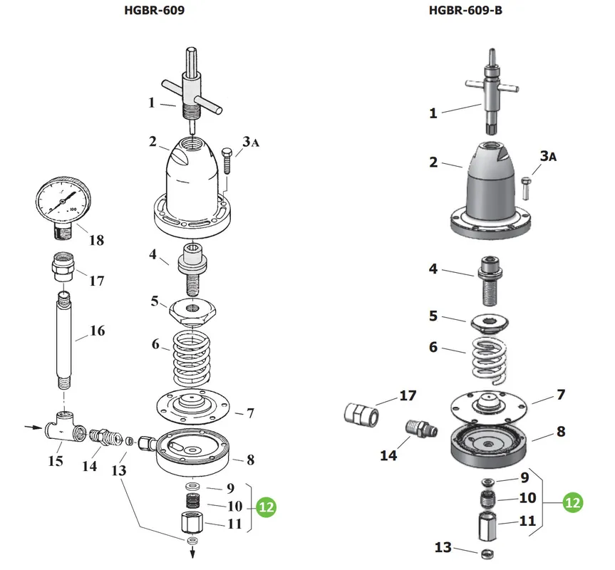 DeVilbiss HGBR-426 Repair Kit of Fluid Inlet F1/4" BSP
