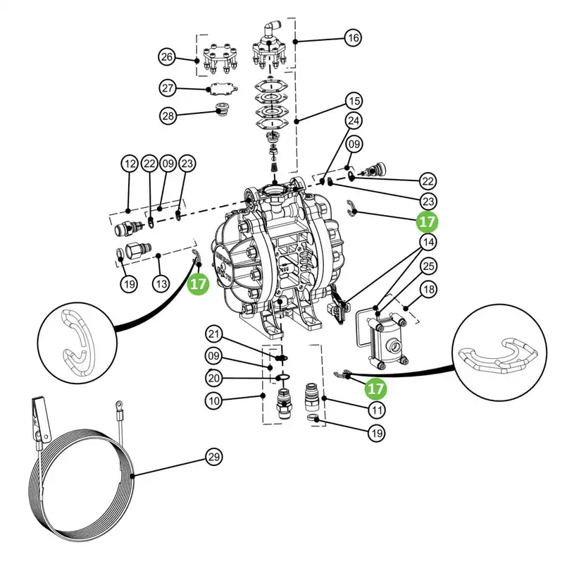 Binks DXK-17 Inlet & Outlet Clips