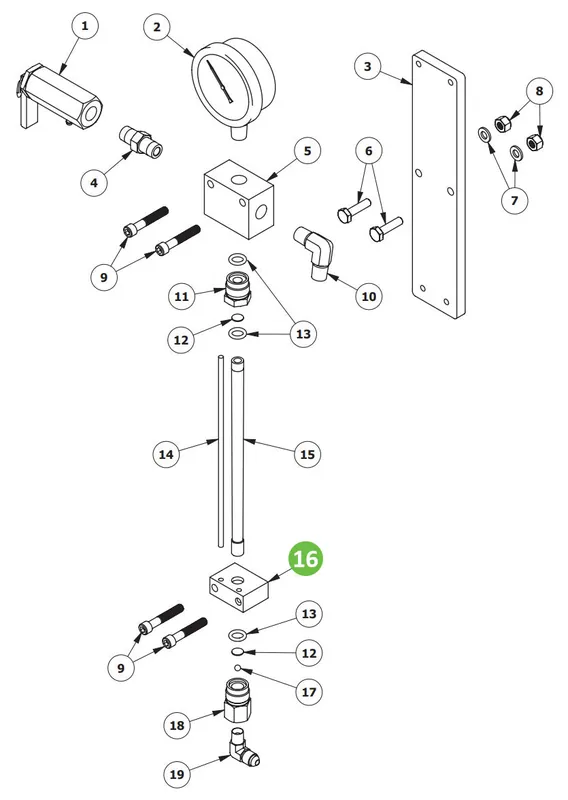 Binks 101-9465 Lower Flow Meter Block