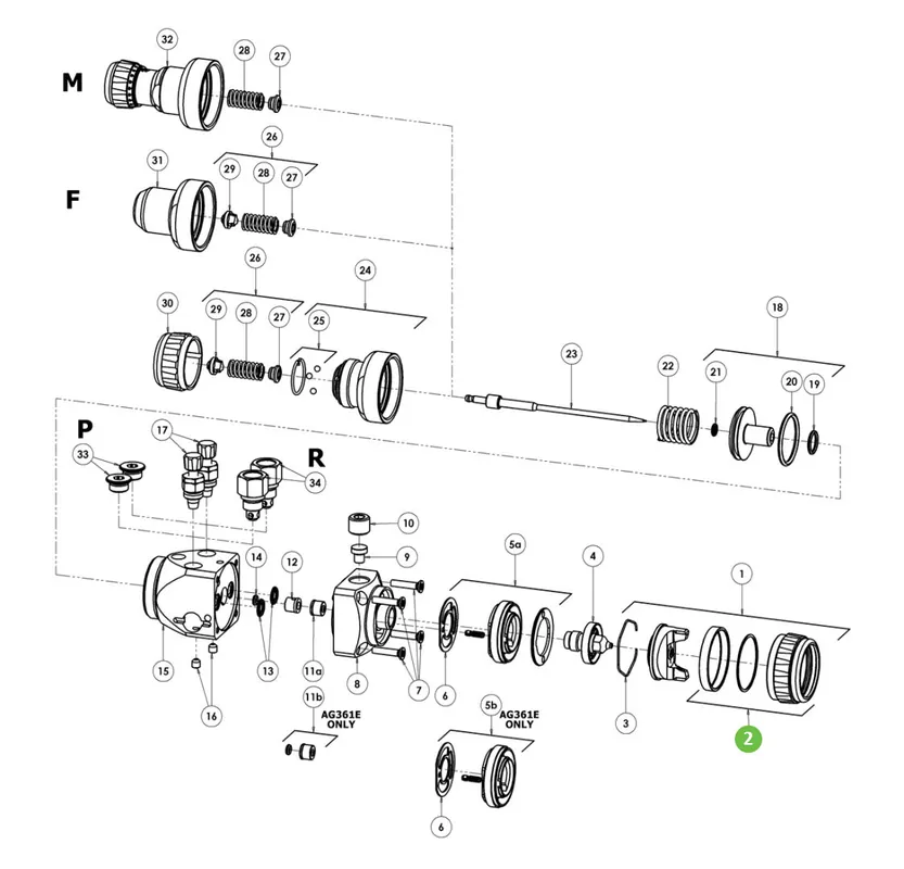 DeVilbiss PRO-405-K Retaining Ring Sub Assembly