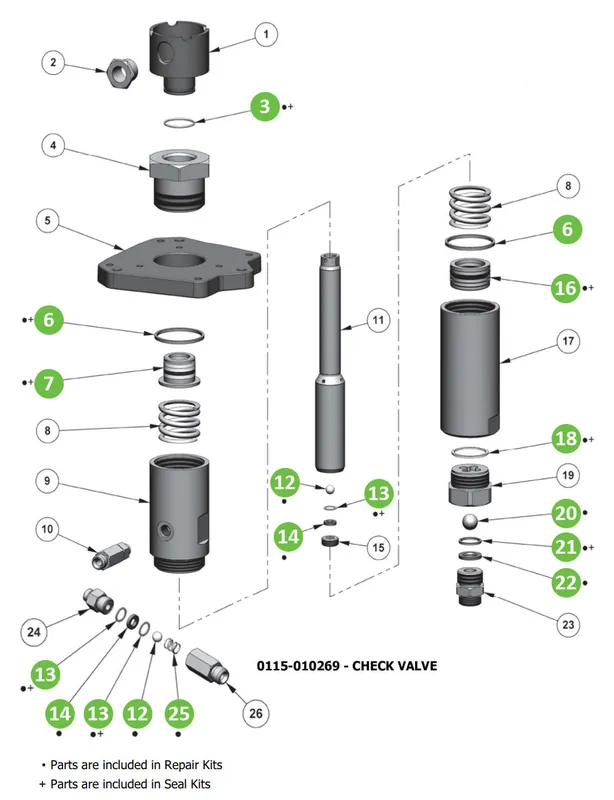 Binks 0115-010387 FX12PU Repair Kit (PTFE/UHMWPE)