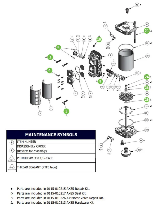 Binks 0115-010213 AX85 Hardware Kit