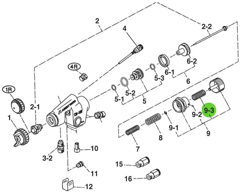 Anest Iwata 93104420 LPA/WA FLUID ADJ SPRING