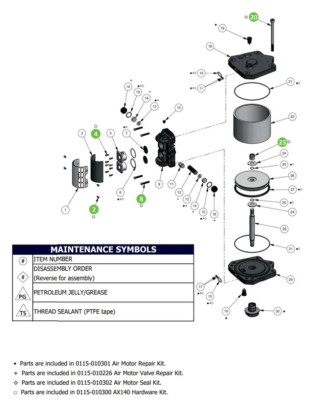 Binks 0115-010300 AX140 Hardware Kit