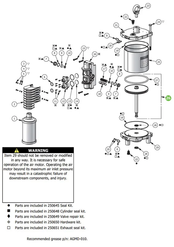 Binks 193822 Piston Assembly, AX160L