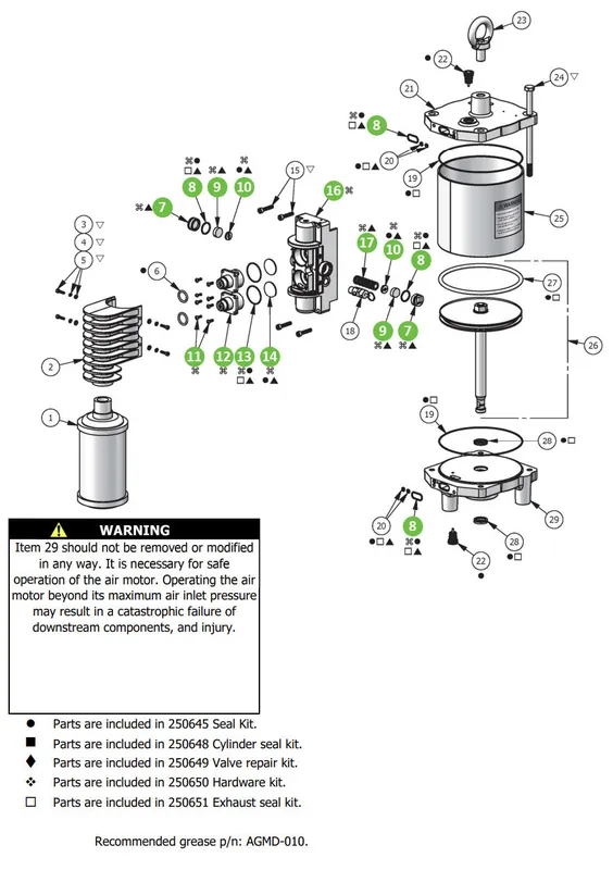 Binks 193818 Small Air Valve Assembly, Long Stroke