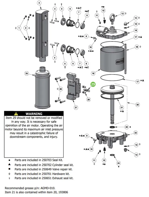 Binks 193539 Pressure Relief Valve for 101 psi [7 bar]