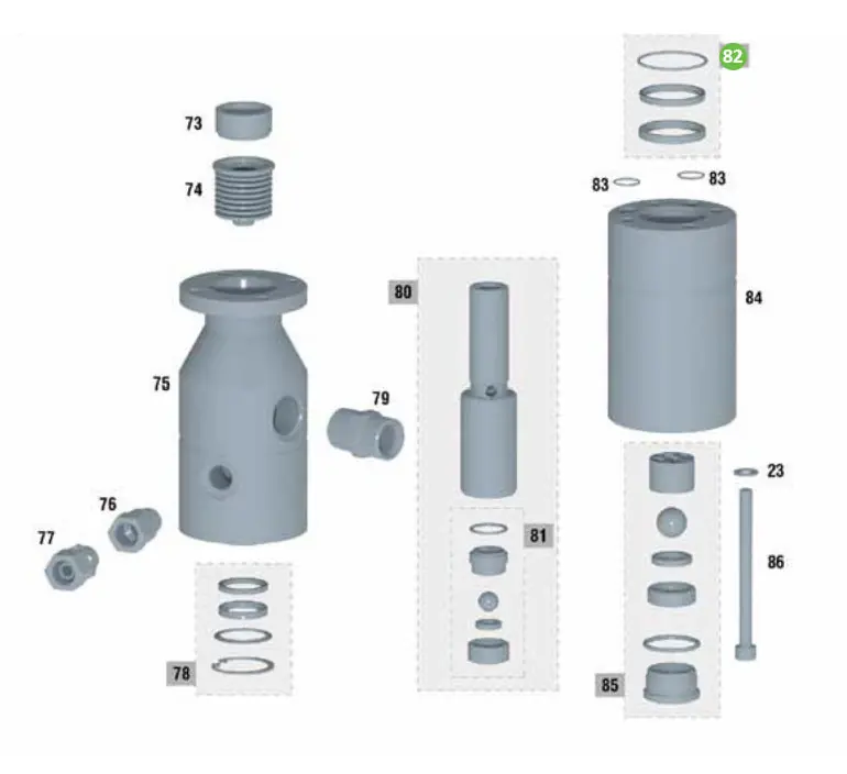 Sagola PT56418475 Piston Cylinder Lower Packing Set