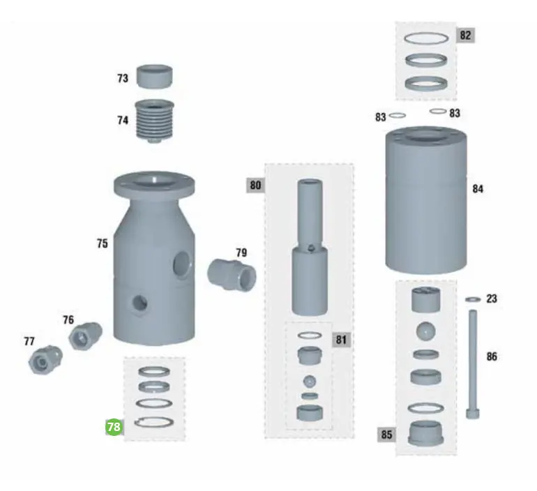 Sagola PT56418472 Piston Cylinder Upper Packing Set