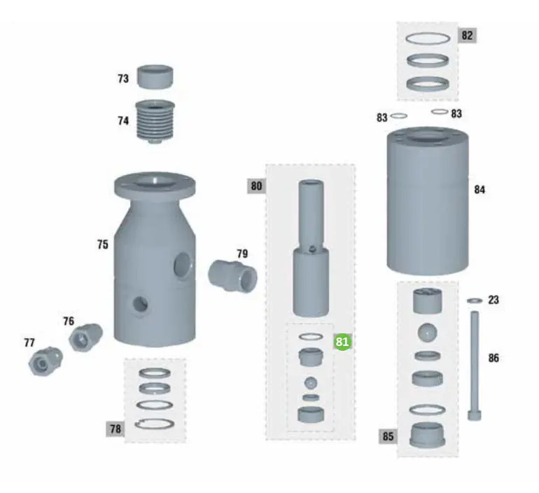 Sagola PT56418476 Piston (Upper) Valve Kit