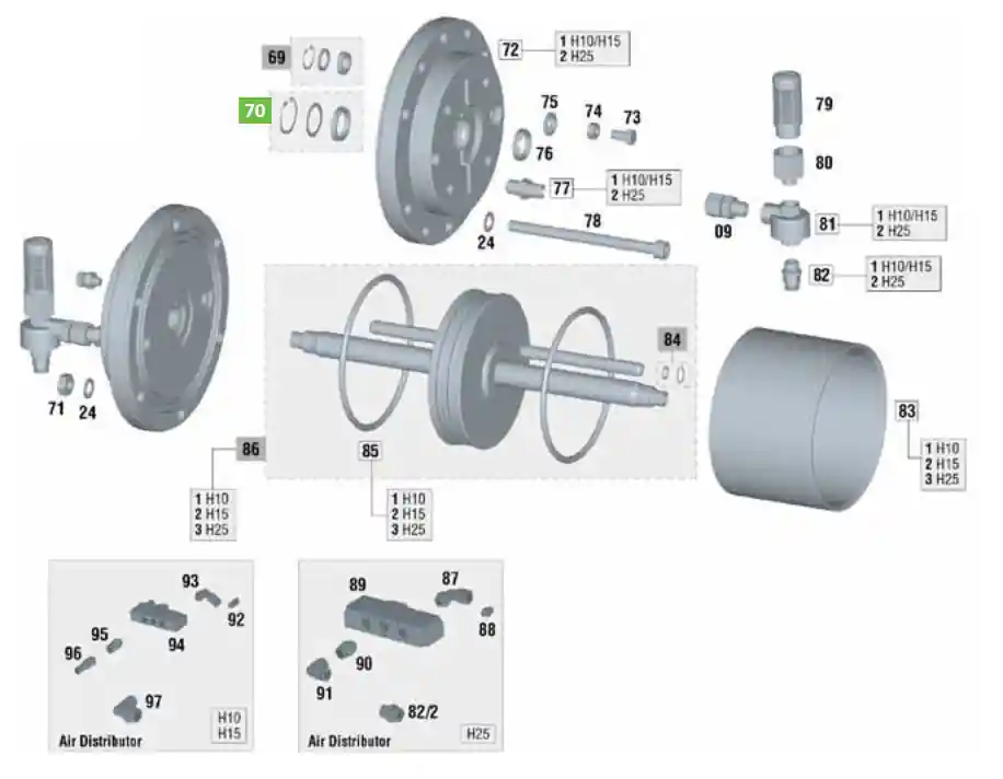 Sagola PT56418609 Pneumatic Shaft U-Cup Seal, Pack of 2