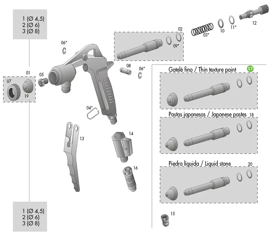 Sagola PT5641806X Needle & Nozzle Kit for 419 Premium Spray Gun
