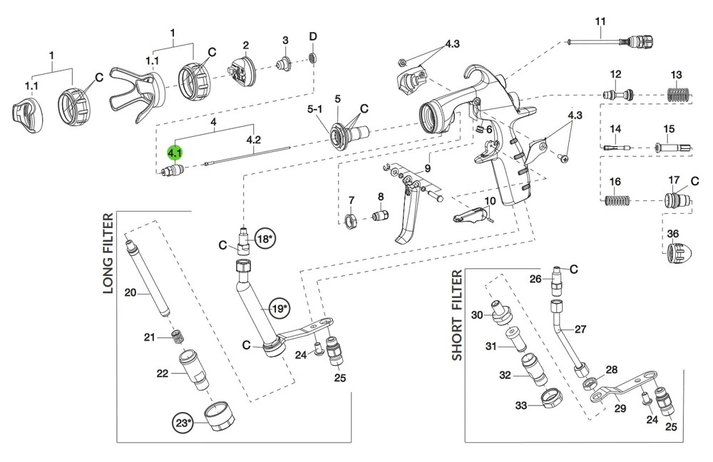 Anest Iwata 93004170 Fluid Nozzle; MSGS200
