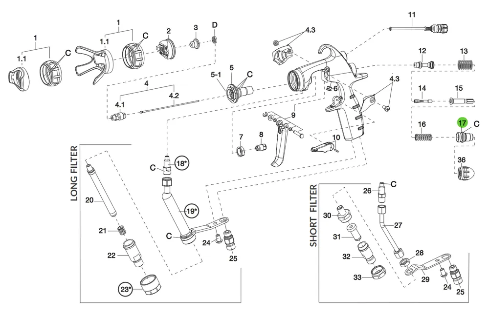 Anest Iwata 93004280 Needle Guide; MSGS200