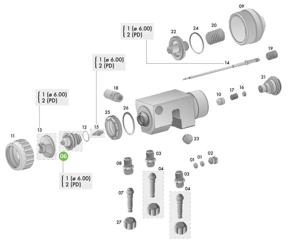 Sagola PT55011312 Nozzle 6.00mm for Sagola V2 PD