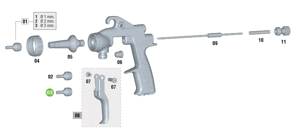 Sagola PT56418028 Aircap, 4 Aperture (for applying glue to cavities)