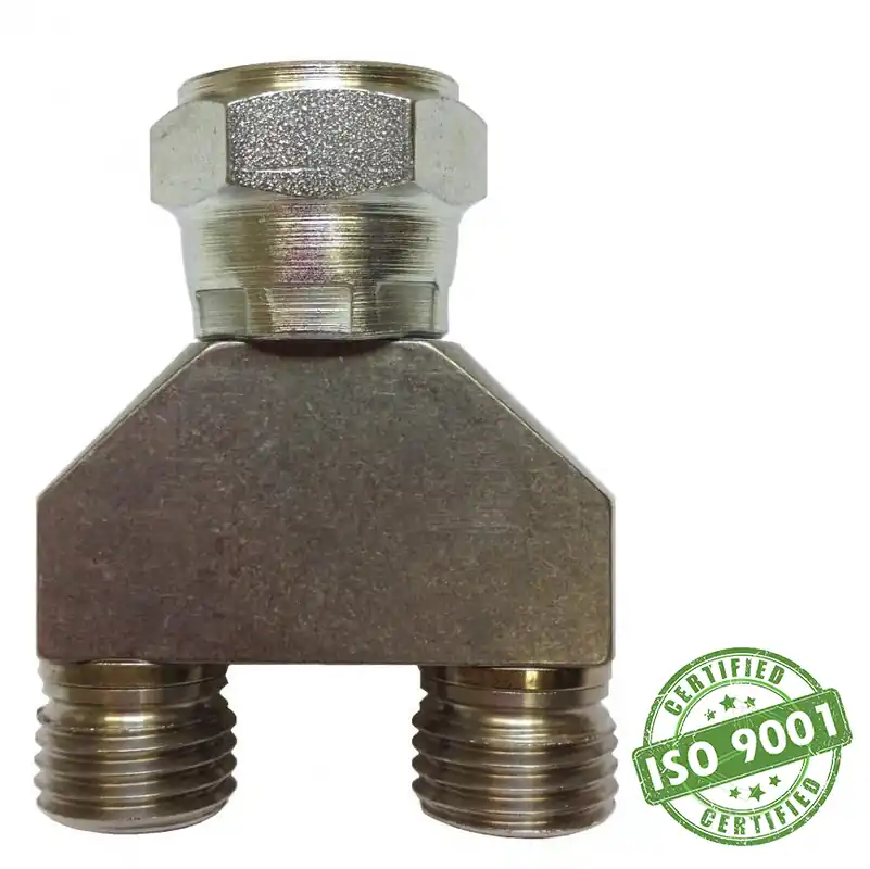 High Pressure Y-Block - 1/4" NPS (M) x 3/8" NPSM (F)