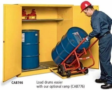 110 Gallon Vertical Drum Cabinet Manual Close 59" Width x 34" Depth x 65" Height