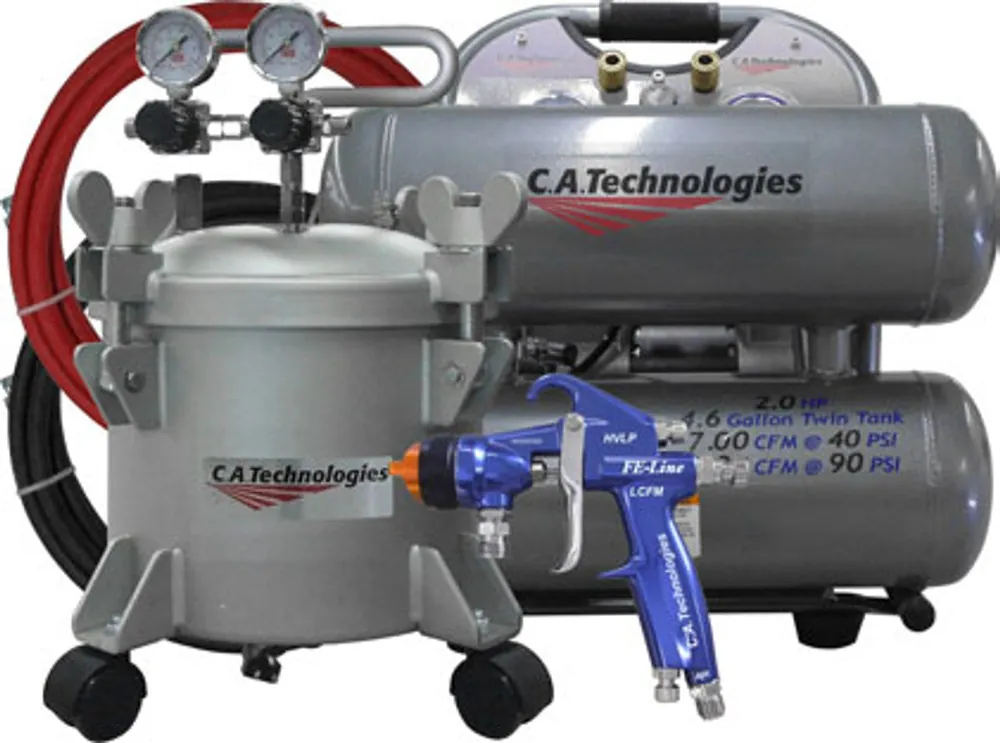 HVLP FELCFM 2 Gallon Pressure Pot Portable Compressor Outfit
